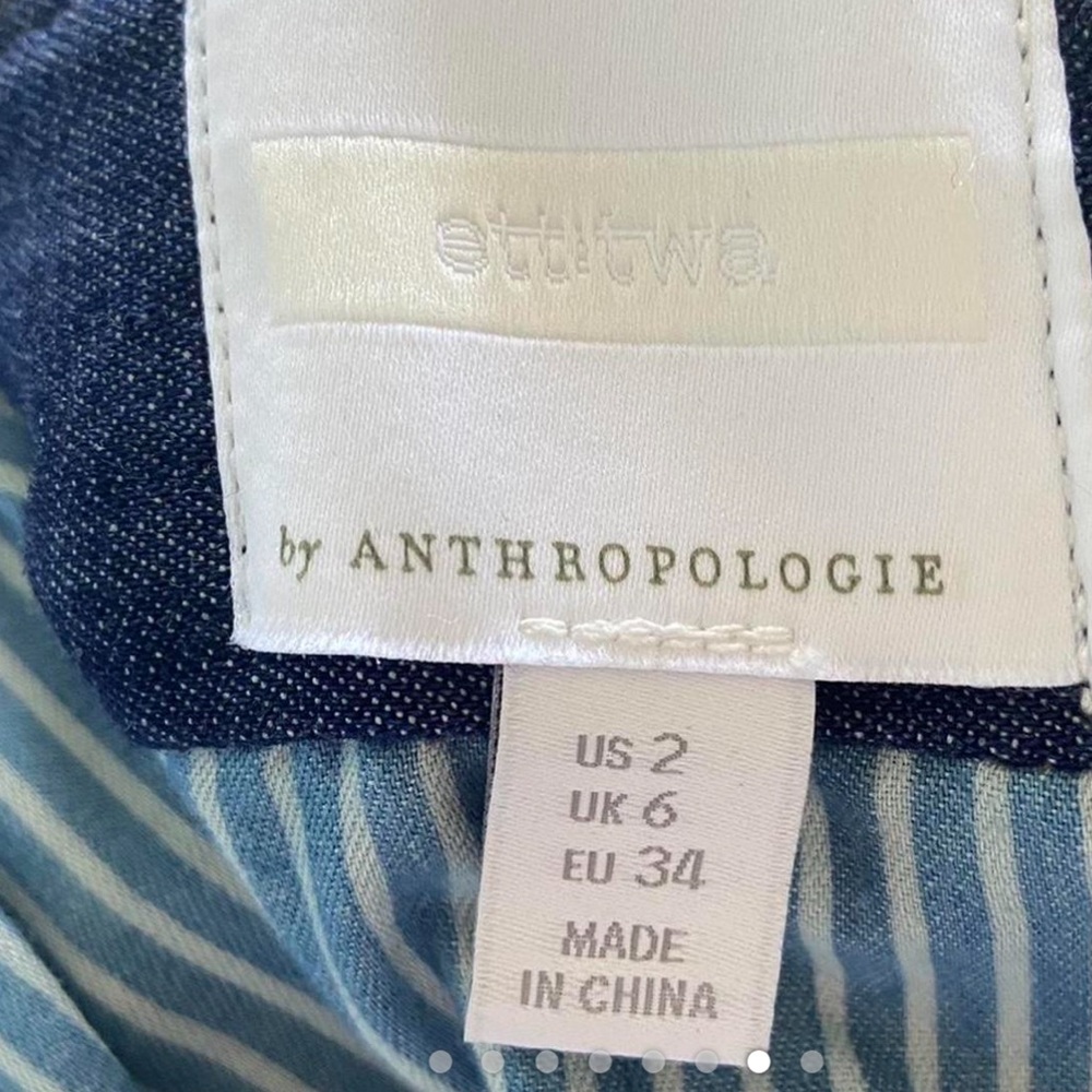 *Like New* Anthropologie Pilcro Wide-Leg Denim Jumpsuit Size 2 - Picture 5 of 10